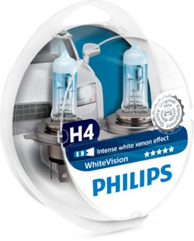 Лампа H4 PHILIPS WhiteVision (2шт.)