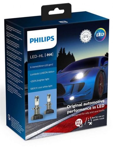Лампа H4 Hi/Low LED cветодиодная PHILIPS X-TREMEULTINON 5800K (2шт)