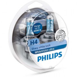 Лампа H4 PHILIPS WhiteVision ultra +60% (2шт.)