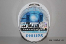 Лампа PHILIPS Diamond Vision Ultimate White 12V 60/55W H4 (2шт)