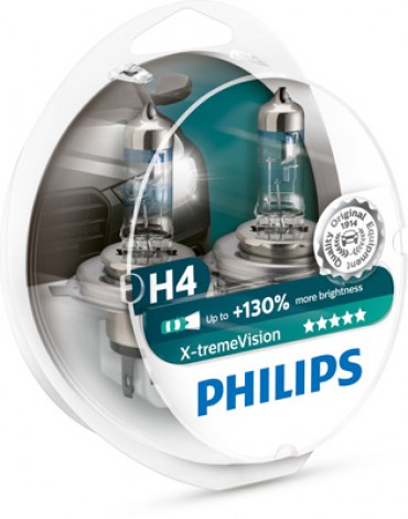 Лампа H4 PHILIPS +130% X-tremeVision (2шт)