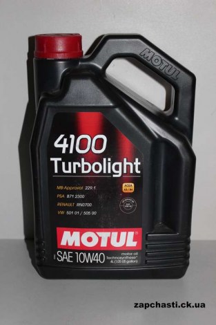 Масло MOTUL 4100 Turbolight SAE 10W40 4л